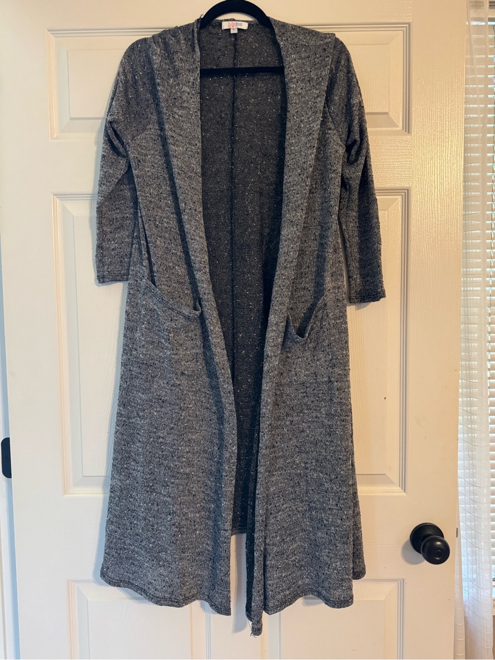 LuLaRoe Longline Open Cardigan in Heather Gray